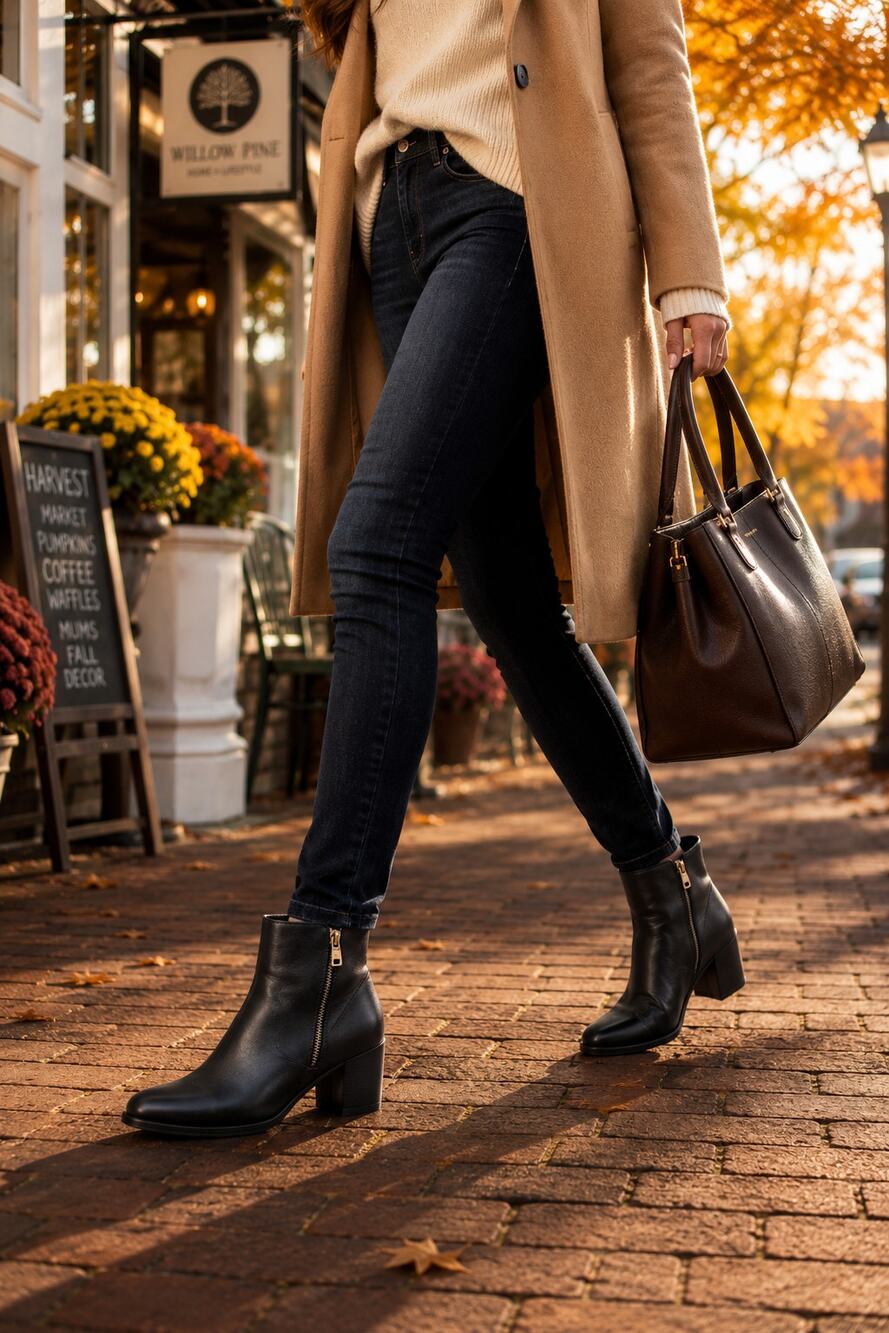 Rockport Total Motion Cherith Waterproof Black Leather Ankle Boots Women's 7